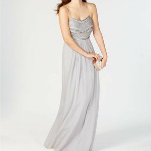 Adrianna Papell Women'S Silver Sleeveless Gown